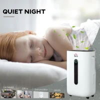 HOMCOM 3500 Sq. Ft Portable Electric Dehumidifier For Home, Bedroom or Basements with 15 Pint Tank, 2 Speeds and 5 Modes, White(m-7)