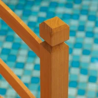 Outsunny 5 ft Wooden Garden Bridge Arc Footbridge with Railings for Your Backyard, Varnished(m-8)