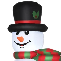 HOMCOM 6ft Christmas Inflatable Skiing Snowman, Outdoor Blow-Up Yard Decoration with LED Lights Display(m-11)