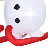 HOMCOM 6ft Christmas Inflatable Skiing Snowman, Outdoor Blow-Up Yard Decoration with LED Lights Display(m-12)