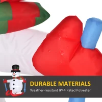 HOMCOM 6ft Christmas Inflatable Skiing Snowman, Outdoor Blow-Up Yard Decoration with LED Lights Display(m-5)