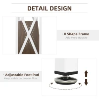 HOMCOM Industrial Style Entryway Console Table Desk with Shelf for Living Room, or Bedroom, Walnut Wood Grain and White(m-5)