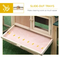 PawHut Rabbit Cage Outdoor, Rabbit House 83" 2 Story Deluxe XL Wooden Rabbit Hutch Big Bunny Cage w/ Ladder and Run(m-6)