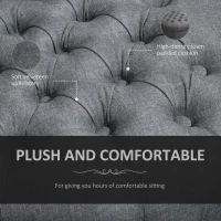 HOMCOM Retro High Back Armless Royal Accent Chair Fabric Upholstered Tufted Seat for Living Room, Grey(m-5)