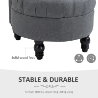 HOMCOM Retro High Back Armless Royal Accent Chair Fabric Upholstered Tufted Seat for Living Room, Grey(m-6)