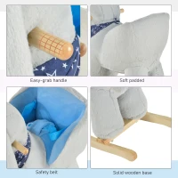 Qaba Kids Ride-On Rocking Horse Toy Bunny Rocker with Fun Play Music & Soft Plush Fabric for Children 18-36 Months(m-7)