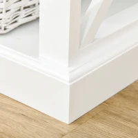 HOMCOM TV Stand with Storage for 46" TVs, Entertainment Unit with 3 Shelves and X-frame, Media Center for Living Room, White(m-8)