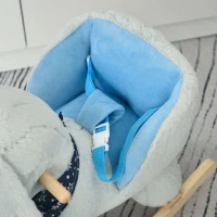 Qaba Kids Ride-On Rocking Horse Toy Bunny Rocker with Fun Play Music & Soft Plush Fabric for Children 18-36 Months(m-15)