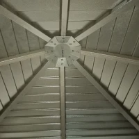 Outsunny 10' x 10' Hardtop Gazebo with Curtains and Netting, Permanent Pavilion Metal Single Roof Gazebo Canopy with Aluminum Frame and Hooks, for Garden, Patio, Backyard, Dark Brown(m-8)