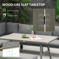 Outsunny 4 Piece Aluminum Patio Dining Furniture Set w/ Bench, Dining Table & Cushions(m-7)