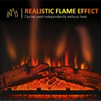 HOMCOM 60" W x 23.5" H Electric Fireplace Mantel TV Stand, Media Console Center Cabinet with 2 Adjustable Shelves, 4 Cable Management Holes and Fits up to 65" TV, Dark Brown(m-6)