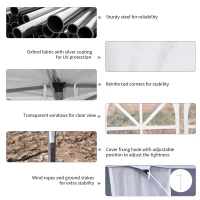 Outsunny 10' x 20' Pop Up Canopy Tent with 4 Sidewalls, Heavy Duty Tents for Parties, Outdoor Instant Gazebo with Carry Bag, for Outdoor, Garden, Patio, White(m-6)