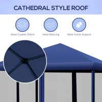 Outsunny 10' x 10' Pop Up Canopy Tent with Netting, Instant Gazebo, Ez up Screen House Room with Carry Bag, Height Adjustable, for Outdoor, Garden, Patio, Blue(m-7)