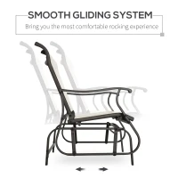 Outsunny 47" Cream White Outdoor Gliding Bench, Double Patio Glider Chair, Smooth Rocking Armchair for Garden, Porch(m-3)