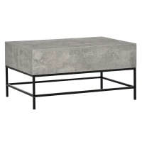 HOMCOM Modern Lift Top Coffee Table with Hidden Storage Compartment and Metal Legs, for Living Room, Home Office, Grey(m-10)