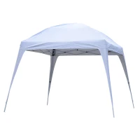Outsunny 9.75x9.75ft Pop Up Canopy Tent Instant Sun Shelter Outdoor Event Party Tent Slant Legs White(m-1)