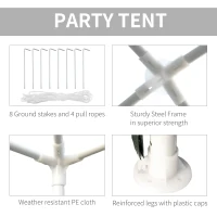 Outsunny 9x9 Ft Portable Canopy Party Tent Gazebo for Weddings Parties Outdoor Sunshade with Dressed Legs, Green(m-4)