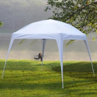 Outsunny 9.75x9.75ft Pop Up Canopy Tent Instant Sun Shelter Outdoor Event Party Tent Slant Legs White(m-2)