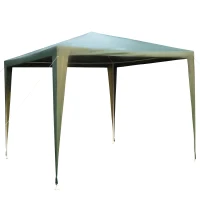 Outsunny 9x9 Ft Portable Canopy Party Tent Gazebo for Weddings Parties Outdoor Sunshade with Dressed Legs, Green(m-2)