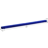 Soozier 8FT Folding Floor Balance Beam WOOD CORE Gymnastic Training Low Height Beam with Suede Surface (Blue)(m-3)