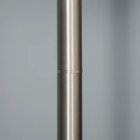 HOMCOM Standing Floor Lamp Tall Pole Light with Shade, Metal Round Base Adjustable Support Pole, E26 Bulb Base, for Bedroom, Living Room, Office, Silver/Beige(m-14)