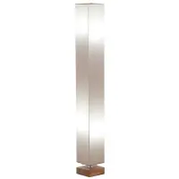 HOMCOM Modern Free Standing Rectangle Floor Lamp, 47 Inches Tall with Linen Shade for Living Room and Bedroom, Beige(m-1)