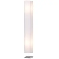 HOMCOM 48" Modern Free Standing Rectangle Floor Lamp with Linen Shade - White(m-1)