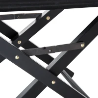 Outsunny 21.25" Wooden Directors Folding Canvas Chair Collapsible Portable Chair High-end Lounge Chair Beach Chair Oxford Fabric Fishing Seat Cinema Use Black Frame w/ Black Color Replacement Cover(m-9)