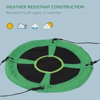 HOMCOM 39" Saucer Swing Round Tree Hanging Swing Outdoor Rope Swing Flying Platform Attaches to Tree or Existing Swing Set Kids Backyard Playground Hammock Heavy Duty Black(m-5)