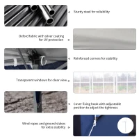 Outsunny 10' x 20' Pop Up Canopy Tent with 4 Sidewalls, Heavy Duty Tents for Parties, Outdoor Instant Gazebo with Carry Bag, for Outdoor, Garden, Patio, Blue(m-7)