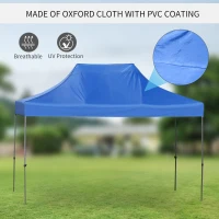 Outsunny 10' x 15' Pop Up Canopy Gazebo with 3-Level Adjustable Height, Wheeled Roller Bag, UV Fighting Roof, Navy Blue(m-4)