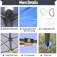 Outsunny 10' x 15' Pop Up Canopy Gazebo with 3-Level Adjustable Height, Wheeled Roller Bag, UV Fighting Roof, Navy Blue(m-6)