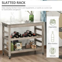 HOMCOM Kitchen Cart, Rolling Kitchen Island Utility Trolley with Stainless Steel Top(m-5)