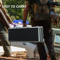 HOMCOM 44'' Aluminum Rifle Hard Case with Combo Lock, Portable Shotgun Storage Box with Padded Foam(m-5)