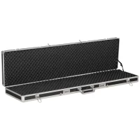 HOMCOM 44'' Aluminum Rifle Hard Case with Combo Lock, Portable Shotgun Storage Box with Padded Foam(m-1)