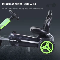 Aosom Kids Go Kart, 4 Wheeled Ride On Pedal Car, Racer for 3 years, for Boys and Girls, Outdoor - Green(m-7)