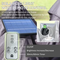 Outsunny 11' x 11' Pop Up Gazebo, Instant Canopy Tent with Solar LED Light, Remote Control, Netting and Carrying Bag for Backyard Garden Patio, Beige(m-4)