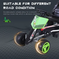 Aosom Kids Go Kart, 4 Wheeled Ride On Pedal Car, Racer for 3 years, for Boys and Girls, Outdoor - Green(m-6)