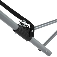 Outsunny Foldable Outdoor Hammock with Stand, Portable Hammock Bed with Carrying Bag and Pocket for Travel, Beach, Backyard, Patio, Hiking, Dark Grey(m-7)