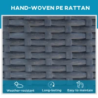 Outsunny Wicker Chaise Lounger PE Rattan Outdoor Lounge Chair Garden Chair Recliner with 5-Level Adjustable Backrest and 2 Wheels, Grey(m-7)