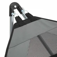 Outsunny Foldable Outdoor Hammock with Stand, Portable Hammock Bed with Carrying Bag and Pocket for Travel, Beach, Backyard, Patio, Hiking, Dark Grey(m-8)