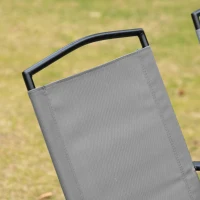 Outsunny 8 Piece Patio Dining Set with Table Umbrella, 6 Folding Chairs and Rectangle Dining Table, Outdoor Patio Furniture Set, Grey(m-8)