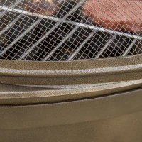 Outsunny Outdoor Fire Pit with Grill Cooking Grate, Cover, Fire Poker for Patio(m-12)