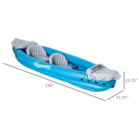 Outsunny 2-Person Inflatable Kayak, Inflatable Boat, Inflatable Canoe Set With Air Pump, Aluminum Oars, Blue(m-3)