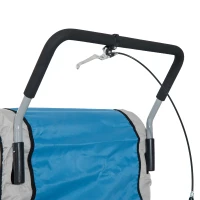 Aosom Outdoor Elite Double Child Two-Wheel Bicycle Trailer Cart Cargo with 2 Safety Harnesses - Blue(m-8)