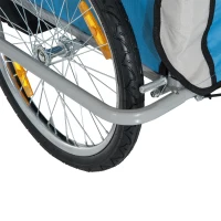 Aosom Outdoor Elite Double Child Two-Wheel Bicycle Trailer Cart Cargo with 2 Safety Harnesses - Blue(m-10)