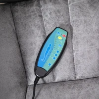 Vinsetto Microfiber Office Chair, High Back Computer Chair with 6 Point Massage, Heat, Adjustable Height and Retractable Footrest, Grey(m-14)