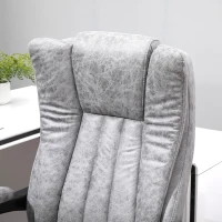 Vinsetto Microfiber Office Chair, High Back Computer Chair with 6 Point Massage, Heat, Adjustable Height and Retractable Footrest, Grey(m-12)