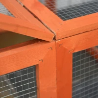 PawHut Large Wooden Rabbit Hutch Small Animal Habitat Enclosure Outdoor Run and Lockable Doors - Natural(m-10)