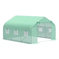 Outsunny 11.5' x 10' x 6.5' Outdoor Portable Walk-In Tunnel Greenhouse with Windows-Deep Green(m-1)